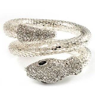  Diamante Rhodium Plated Swirl Snake Ring   size 9 Jewelry