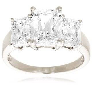   Stone CZ Rings   Princess Cut 3 Stone CZ Engagement Ring Jewelry