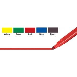   Set of 5 Bold Tip Food Writer Edible Color Markers, Primary Colors