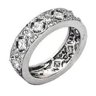    Diamond Antique Style 18k White Gold Wedding Band Ring Jewelry