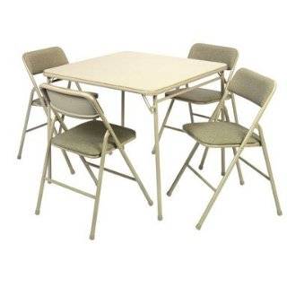 Piece Set with 34 Square Folding Table and 4 Chairs in Tan By Cosco