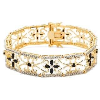    18K Gold over Silver Diamond Accent Greek Key Bracelet Jewelry