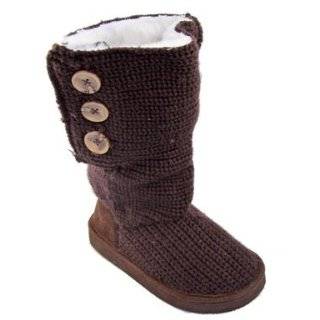 Modit Paw Paw Knit Sweater Boots in Brown with Fur Lining / Women 