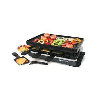   Person Classic Raclette with Reversible Cast Iron Grill Plate, Black