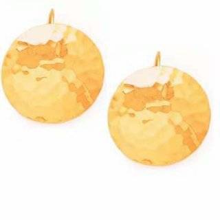 14KT Yellow Gold Circle Hammered Earrings Jewelry 