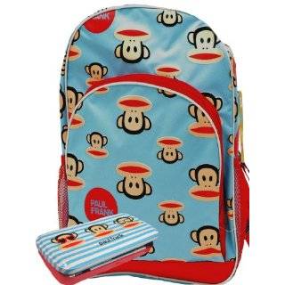 Paul Frank School Backpack and Stripe Blue Tin Case