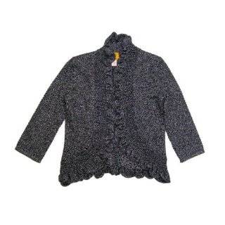  Ruby Rd Knit Picking 3/4 Sleeve Ruffle Cardigan Sweater 