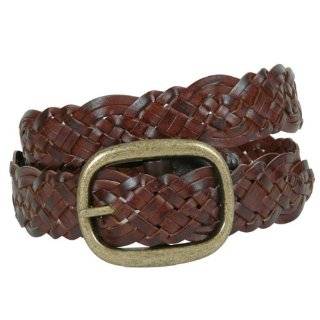 Womens Braided Woven Genuine Leather Belt