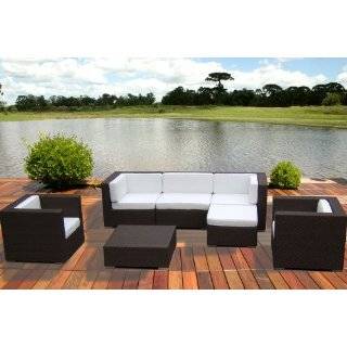 Outdoor Wicker Patio Furniture All Weather 7pc Vila Deep Seating New 