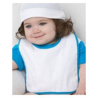  Rabbit Skins Infant Snap Bib in White w/ Red in One Size 