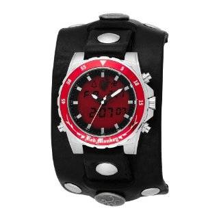   Mens RM230 Scout Ana Digi Black Leather Red Dial Watch Watches