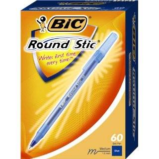 BIC Round Stic Ball Pen, Medium Point (1.0 mm), Blue, 60 Pens