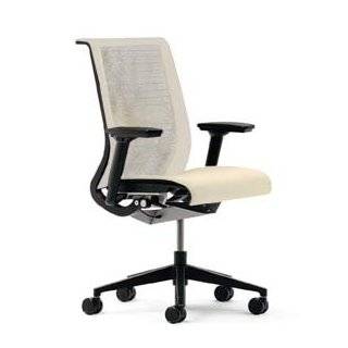 Think Chair by Steelcase   Adjustable Arms   Coconut Color Fabric Back 