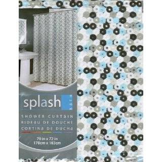  Splash Bath Vinyl Shower Curtain Meadow, Color Aqua/White 