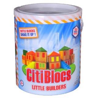 CitiBlocs Precision Cut Wooden   Little Builders Rattle Blocks